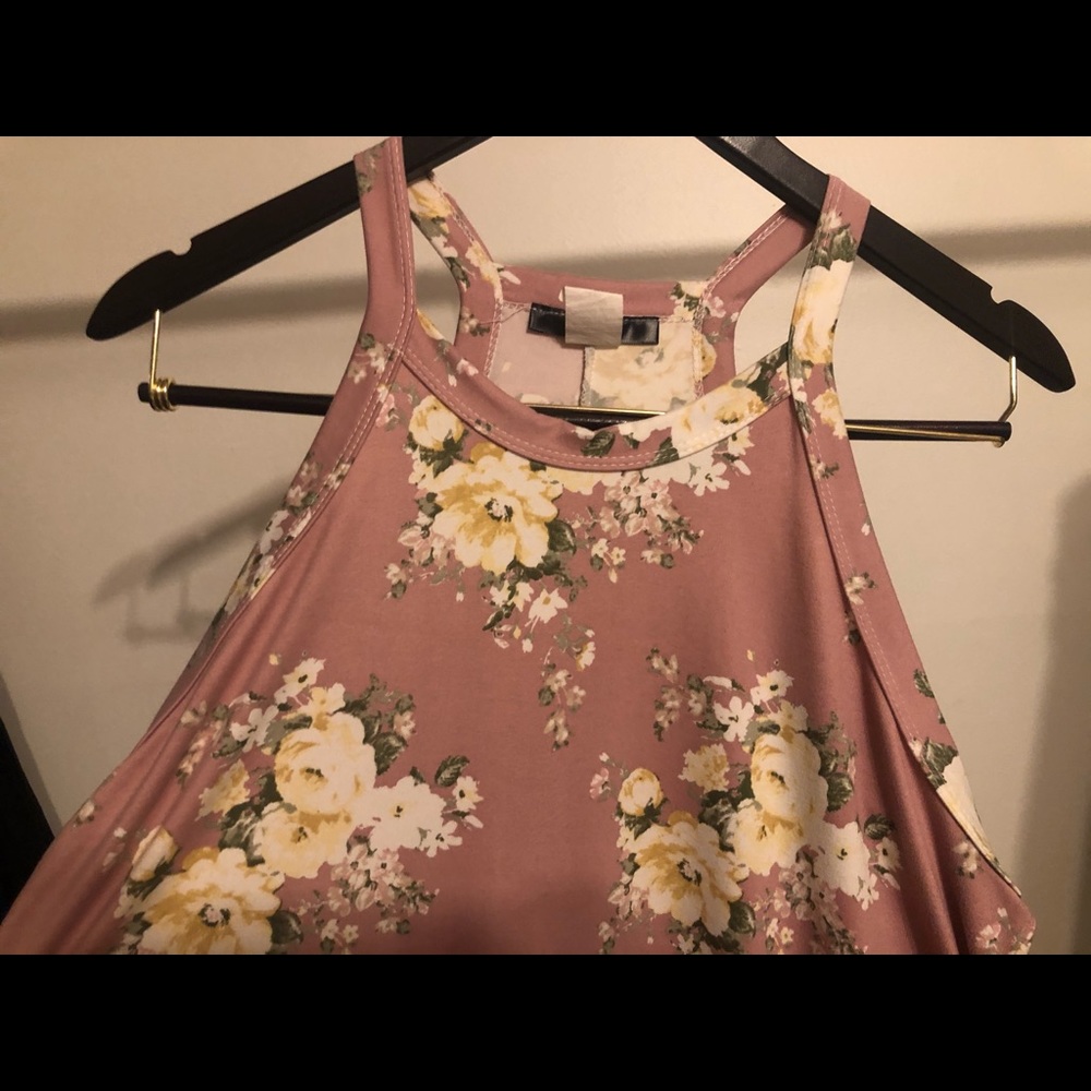 Pink peplum halter shirt